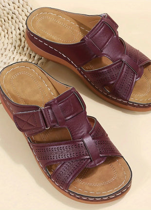 Sandali con Zeppa Donna Estate 2026 Premium Ortopedici Open Toe Vintage Antiscivolo in Pelle Casual con Plateau Stile Retrò