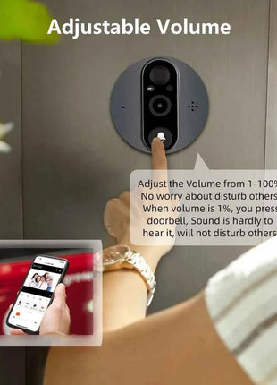 3MP Smart Life Tuya 1080P WiFi Campanello per porta Spioncino Telecamera 5000mAh Batteria Rilevatore di movimento PIR IR Alexa Google Home Visualizzatore digitale