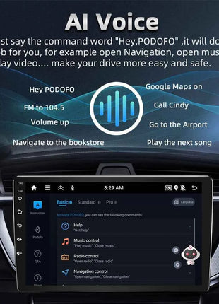 Podofo 9INCH AI Voice Android  2din Car Radio for NV200 NV 200 2009-2014 CarPlay Car Stereo Android Auto 4G GPS Navigation WiFi