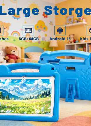 ANRY R16Pro Tablet per Bambini 10 Pollici Android 15, 8GB (4+4GB) 64GB ROM, Doppia Fotocamera, Tablet Educativo, Regalo per Bambini