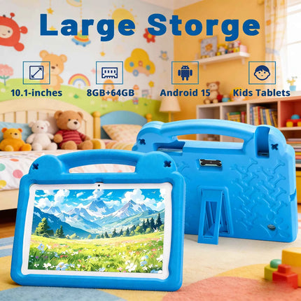 ANRY R16Pro Tablet per Bambini 10 Pollici Android 15, 8GB (4+4GB) 64GB ROM, Doppia Fotocamera, Tablet Educativo, Regalo per Bambini