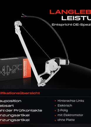 Regolatore Finestrino Posteriore Sinistro Frankberg 1x per Mercedes-Benz 190 W201 Berlina 1982-1993 2017300346 741-020