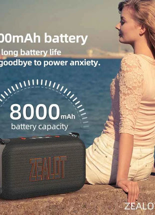 ZEALOT-S85 Altoparlante Bluetooth portatile 3D da 50 W con altoparlante con cinturino esterno impermeabile IPX6 a doppio diaframma