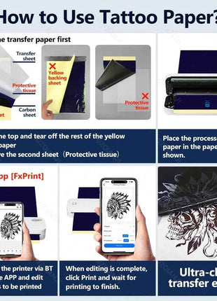 Portable A4 Thermal Printer Bluetooth Photos PDF Document Printing Machine Folded Rolls Paper For Office Work Home School Travel