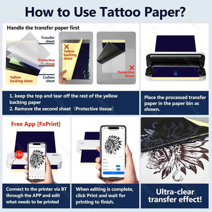 Portable A4 Thermal Printer Bluetooth Photos PDF Document Printing Machine Folded Rolls Paper For Office Work Home School Travel