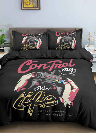 Gamepad Polyester Duvet Cover Set Colourful Button King Play Gamer Bedding Set Kids Teens Man Video Game for Child