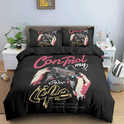 Gamepad Polyester Duvet Cover Set Colourful Button King Play Gamer Bedding Set Kids Teens Man Video Game for Child
