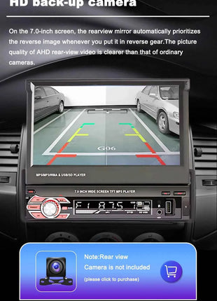 1 Din MP5 Player 7 Inch Carplay Android Auto Universal  Manual Automatic Retractable Touch Screen Car Player FM Radio