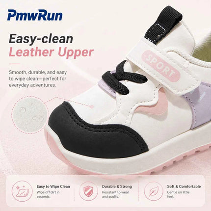 Scarpe sportive in pelle PU per bambini, patchwork, moda, sneakers per bambini, calzature da corsa impermeabili per ragazzi e ragazze