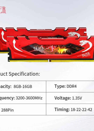 JAZER DDR4 Ram 16GB 8GB  3200MHz PC4 Desktop Gaming Memory Support Motherboard DDR4 Memory