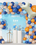 Kit Arco di Palloncini a Tema Bluey da 121 Pezzi con Palloncini a Forma di Zampa di Cane e Osso per Decorazioni Festa di Compleanno per Ragazzi e Ragazze