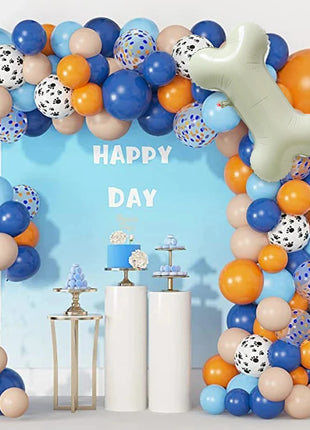 Kit Arco di Palloncini a Tema Bluey da 121 Pezzi con Palloncini a Forma di Zampa di Cane e Osso per Decorazioni Festa di Compleanno per Ragazzi e Ragazze