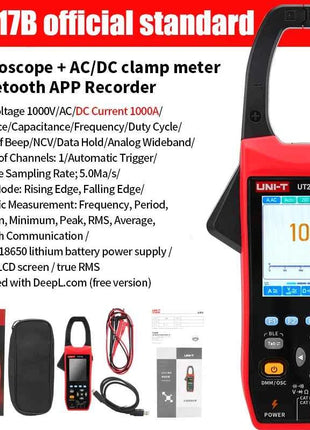 UNIT UT217B 3 in 1 1000A AC/DC Clamp Meter+ Oscilloscope Bluetooth Recorder Function 18650 Lithium Battery NCV Digital Multimet