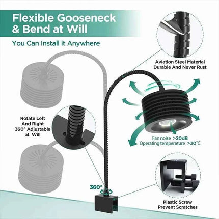 Lominie LED Aquarium Light, Planted Tank Light 4 Channels Remote Control 6500K  for Freshwater Fish Tank Refugium with Gooseneck