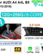 8GB 256GB Carplay 8.8'' Android 14 Auto Car Radio Multimedia player For Audi A4 B8 2009-2016 2 din autoradio Stereo 4G LTE