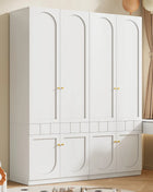 Armadio verniciato a 2 ante con cassetti, 80×50×200 cm, bianco, autoportante, per camera da letto, ampio guardaroba con maniglie in metallo solido, armadio multifunzionale, organizer robusto per la casa, guardaroba per ripo