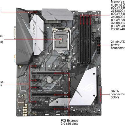 ASUS ROG STRIX Z370-F GAMING LGA1151 DDR4 DP HDMI DVI M.2 Z370 ATX