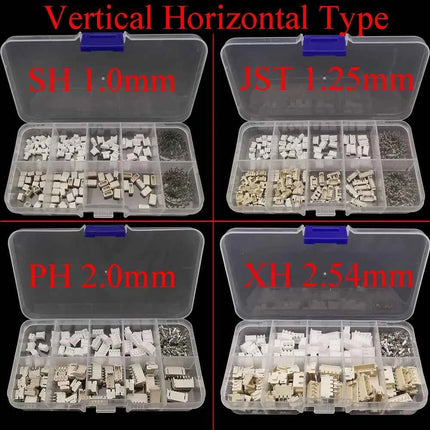 1 scatola SH 1.0/JST 1.25/ZH 1.5/PH 2.0/XH 2.54 Spina maschio Presa femmina Kit terminale alloggiamento Connettore intestazione pin orizzontale verticale