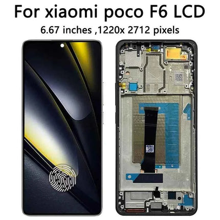 6.67“New AMOLED for Xiaomi Poco F6 lcd 24069PC21G display touch screen digitizer Assembly for xiaomi poco f6 lcd frame