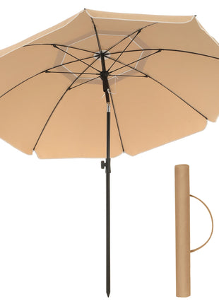 SONGMICS Ombrellone di 160 cm, UPF 50+, Inclinazione Bidirezionale a 30°, Altezza Regolabile, con Borsa da Trasporto, per Balcone Giardino Terrazzo Spiaggia, senza Base