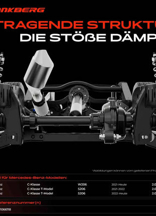 Frankberg 1x Alloggiamento Assale, Telaio Ausiliario, Supporto Motore, Asse Anteriore - Lato Sinistro per Mercedes-Benz Classe C W206, 2.0L, dal 2021, Codice OE 2066207301