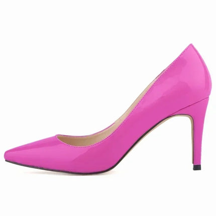 Décolleté da donna di grandi dimensioni Tacchi alti classici a punta Tacchi a spillo sexy da 9 cm Scarpe da festa di nozze rosse da donna eleganti e confortevoli