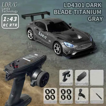 Professional 1:43 RC Drift Car with ESP Gyroscope Full Proportional Control 4WD Metal Body 2 Sets Tires for Realistic Drifting