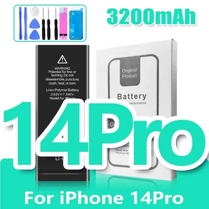 0 Cycle High Capacity Battery For iPhone 11 11Pro 12Pro 12 13 14 13Pro 14Pro Max Mini Phone Bateria + Free Tool Kit