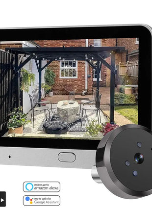 Telecamera Spioncino Digitale WiFi Yuezhe con Rilevamento di Movimento a Microonde, Visione Notturna IR, 3MP, Compatibile con Tuya Smart Life