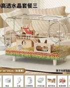 ‌Premium Hamster Cage, Thickened Acrylic Gerbil Mansion, Chew-Proof Luxury Habitat with Large Space, Ventilated Small Pet Home