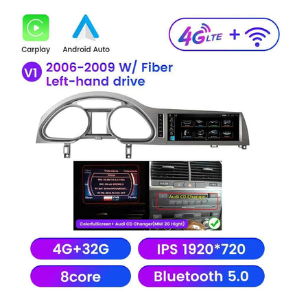 For Audi Q7 4L 2006-2009 Android Car Radio GPS Navigation Multimedia Player Carplay Android Auto IPS Touch Screen 4G 10.25 Inch