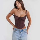 Mini Abito Estivo da Donna Elegante in Pizzo Floreale con Corsetto, Vestito Corto Bianco Giallo Rosso Blu da Spiaggia