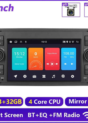 Hikity 2Din 7 "Car Radio for Transit Fiesta Focus Galaxy Mondeo Fusion Kuga C/S-Max Car Player Carplay/Auto GPS WIFI Touch display