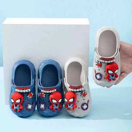 Ciabatte Marvel per bambini Cartoon EVA Fashion Summer Flat Shoes per ragazzi Ciabatte da casa con fondo spesso antiscivolo Nero Khaki Taglia 24-35