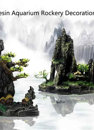 Resin Aquarium Rockery Mountain Decoration Artificial View Rock Cave Stone Tree Fish Tank Ornament Aquarium Decor Home New