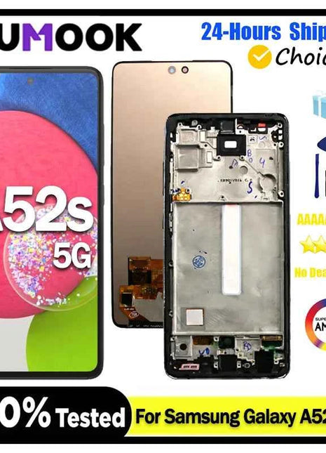 Nuovo Super AMOLED per Samsung A52s 5G Display LCD Touch Screen Digitizer per Samsung A52s 5G A528B A528B/DS A528N Schermo LCD