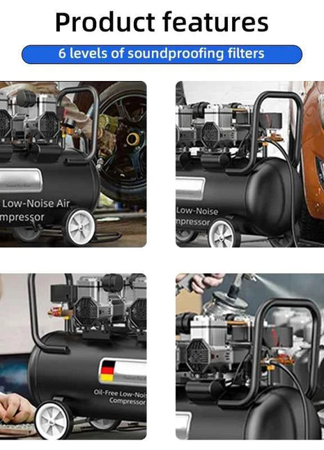 2800r/min Air Compressor Silent Oil-Free Air Compressor for Woodworking Car repair High Pressure Inflator Pump Compressor Pump