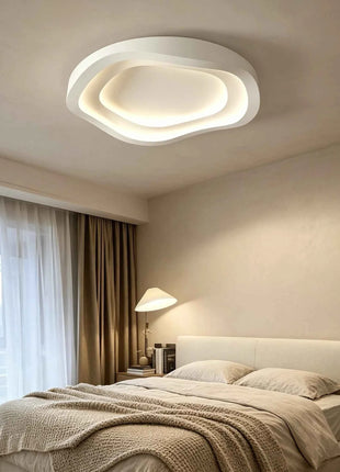 Lampadario LED Moderno e Creativo per Camera da Letto, Illuminazione Decorativa Rotonda Bianca per Soggiorno, Cucina e Sala da Pranzo