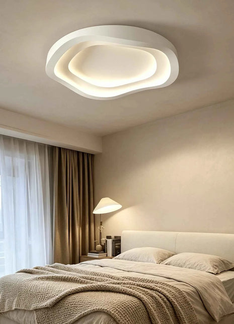 Lampadario LED Moderno e Creativo per Camera da Letto, Illuminazione Decorativa Rotonda Bianca per Soggiorno, Cucina e Sala da Pranzo