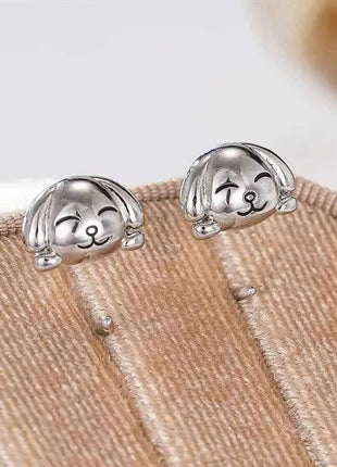 Orecchini a Forma di Cane Huitan per Donne, Accessori Moda Quotidiana e da Festa, Gioielli Eleganti e Versatili in Metallo, Regalo