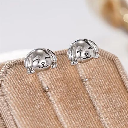 Orecchini a Forma di Cane Huitan per Donne, Accessori Moda Quotidiana e da Festa, Gioielli Eleganti e Versatili in Metallo, Regalo