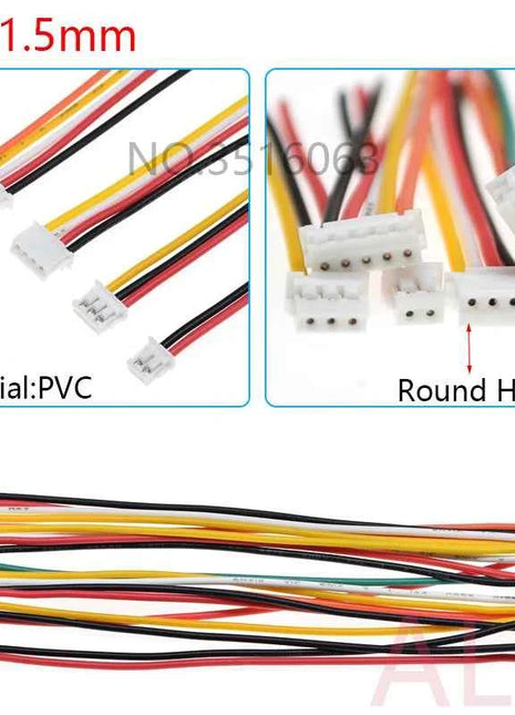5/10 Pz JST ZH-1.5mm Passo Maschio Connettore Con Filo 100/200/300mm Cavo 2/3/4/5/6/7/8/9/10P Spille Ponticello Linea Per Arduino