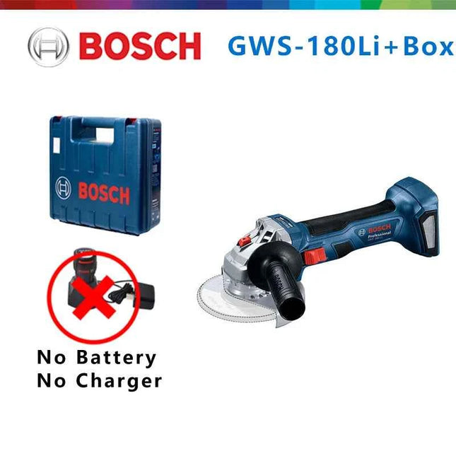 BOSCH GWS 180Li 18V Cordless Angle Grinder Electric Brushless Steel Metal Grinding and Cutting Machine Professional Tools