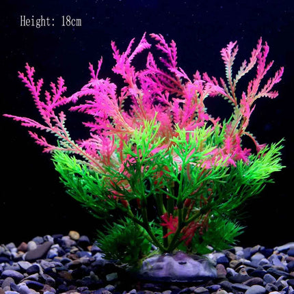 Artificial Aquarium Decor Plants Water Weeds Ornament Aquatic Fish Tank Simulation Grass Flower Decoration Accessories