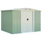 GOFLAME Casetta da Giardino Metallo 205x257x175 cm - Tetto a Capanna e Doppia Porta Scorrevole