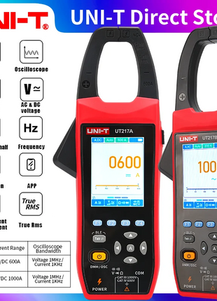 UNIT UT217B 3 in 1 1000A AC/DC Clamp Meter+ Oscilloscope Bluetooth Recorder Function 18650 Lithium Battery NCV Digital Multimet