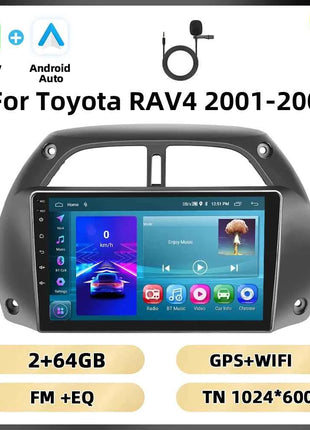 Podofo 8Core 2Din Car Stereo For Toyota RAV4 2001-2006 Multimedia Player WIFI 4G AI Voice BT Carplay Android Car Radio RDS