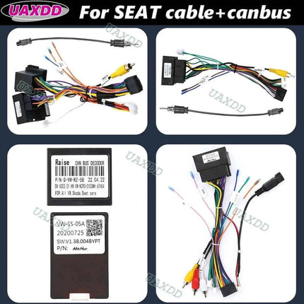 Per SEAT 2009-2013 Ibiza 2018 ARONA 2018 ATECA 2004-2015 ALTEA 2005-2012 2018 Leon 2 Din CD Auto cablaggio decodificatore canbus box