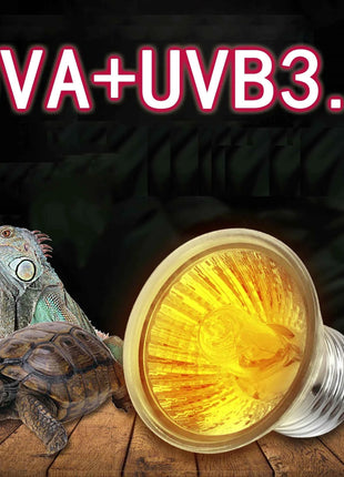 25/50/75W UVA+UVB 3.0 Reptile Lamp Bulb Turtle Basking UV Light Bulbs Heating Lamp Amphibians Lizards Temperature Controller 1Pc