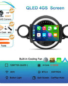 Android16 Radio Qled For BMW MINI Cooper R56 R60 2007 - 2014 Car intelligent systems Navigation GPS Carplay Android auto WIFI+5G